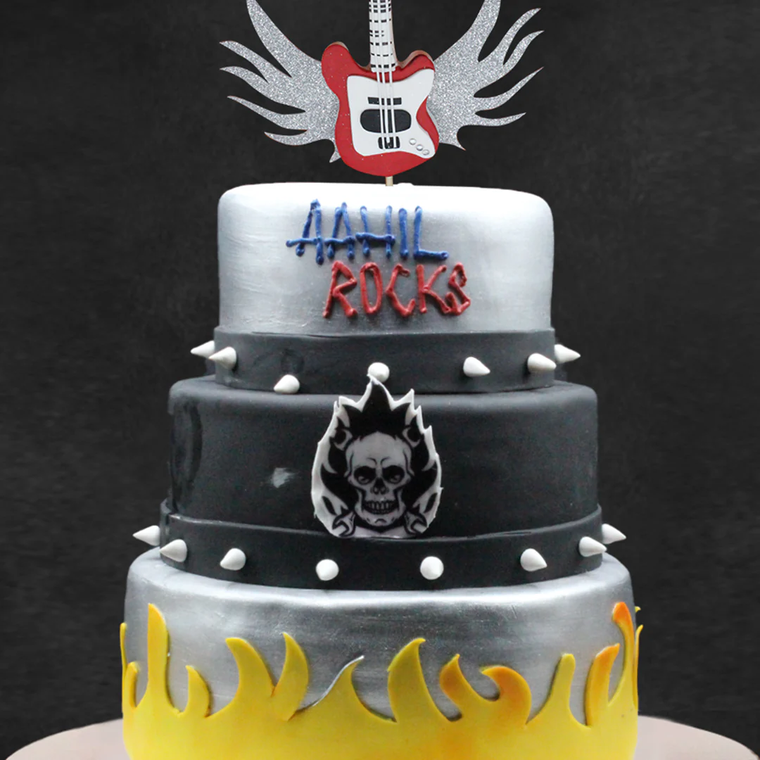 Guitar Theme Three Tier Fondant Cake - Image 2