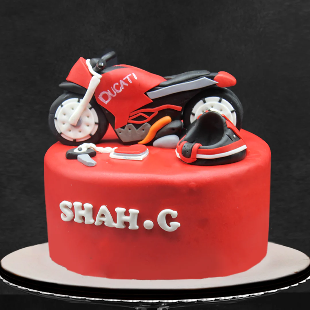 Heavy Bike Theme Fondant Cake - Image 2