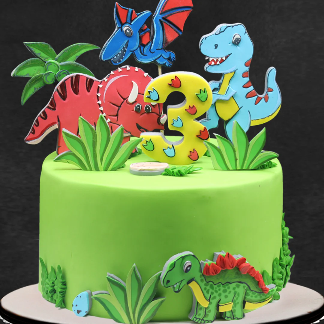 Jurassic Park Theme Fondant Cake - Image 2