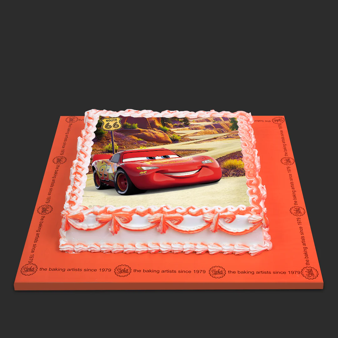 McQueen Theme Edible Picture Cake - Image 3