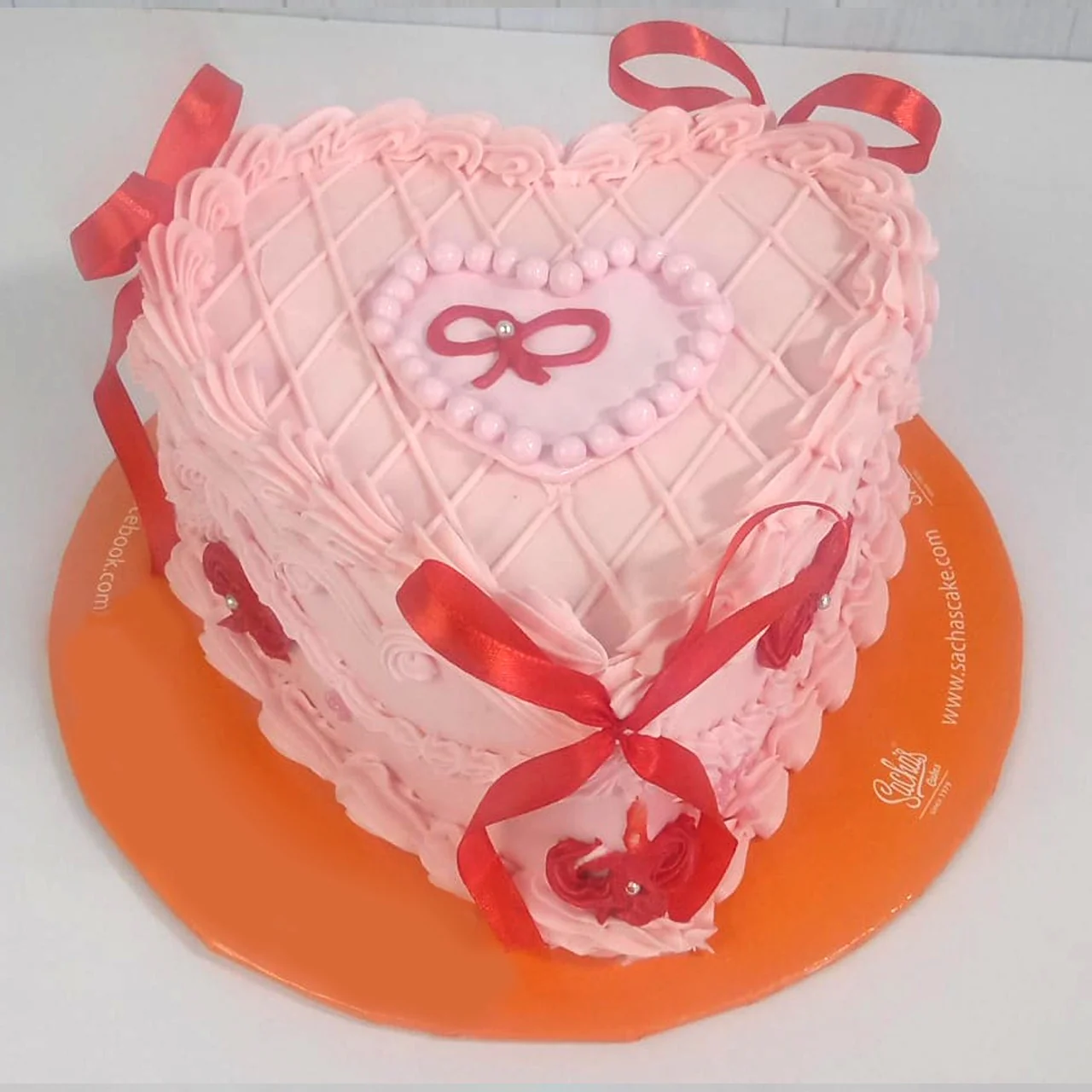 Pink Princess Heart Theme Birthday Cake